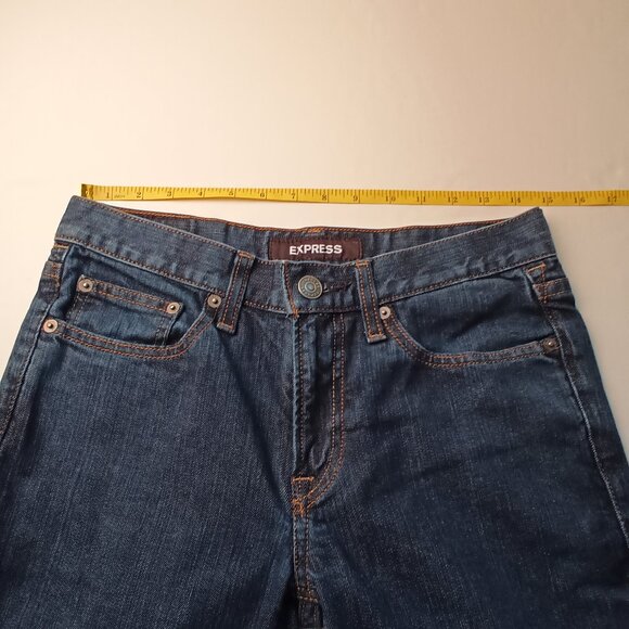 Men's Express Jeans Size 29x34 Skinny Leg Dark Wash - Picture 6 of 9